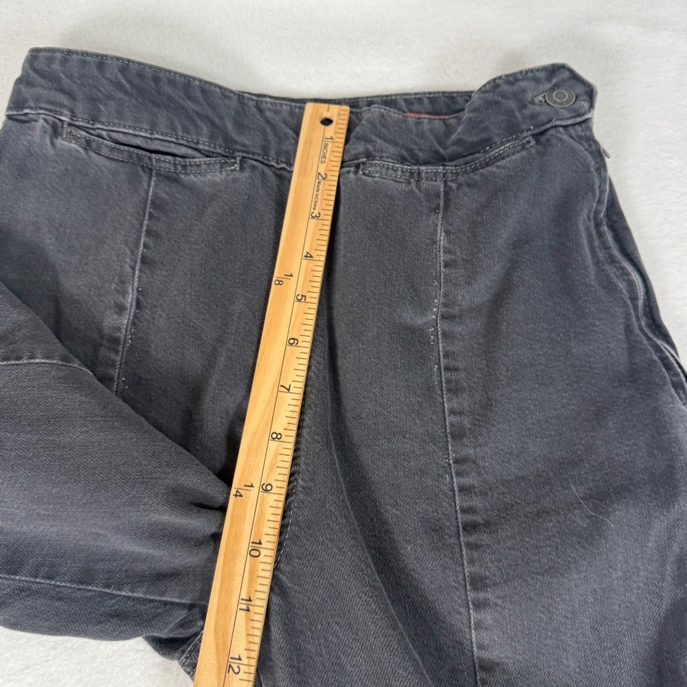 Pilcro Wide Leg Jeans Womens 4 Gray Cotton Blend Boho Flare High Low Hem Denim - Picture 7 of 12
